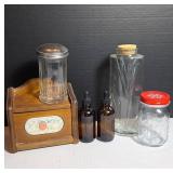 Glass Jars and Wood Recipe Box