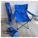 Blue Folding Camping Chairs with Bags