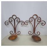 Scrolled Iron Wall Candle Holders