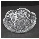 Cut Crystal Bowl with Starburst Design