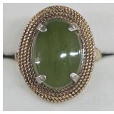 Sterling Silver Ring with Green Stone