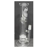 Glass Water Pipe with Owl Design