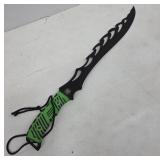 Tactical Black Blade with Green Handle