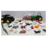 John Deere Tractors and Assorted Animals