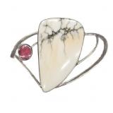 Sterling White Buffalo Navajo Pendant
