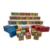 Wooden Alphabet and Building Blocks