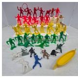 Plastic Cowboy and Indian Figurines