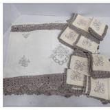 Embroidered Tablecloth with Matching Napkins