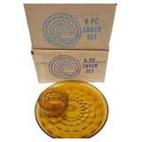 Colony Whitehall Amber Glass Snack Set