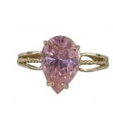 10kt Gold Ring with Pink Stone