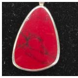 Sterling Red Pendant Necklace