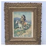Framed Print of Native American on Horseback