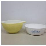 1.5 Qt Yellow Pyrex Bowl and 1 Pint CorningWare