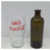 Coca-Cola Glass and Carapelli Bottle