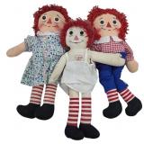 Raggedy Ann and Andy Dolls with Yarn Hair