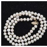 Genuine Pearl Necklace With 10k Gold Clasp