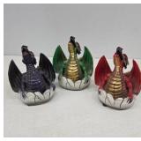Dragon Figurines Hatching From Eggs