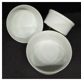 Dansk White Ribbed Ceramic Bowls