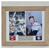 Signed Mays & Mantle Photo Framed Baseball Immorta