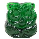 Blenko Green Glass Owl Figurine