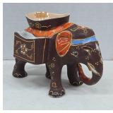 Hand-Painted Ceramic Elephant Ashtray