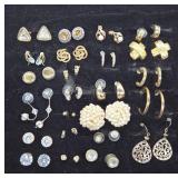 Gold-Tone and Faux Pearl Earrings