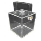 Lucite Ice Bucket with Handle and Lid