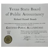 Certified Public Accountant Certificates