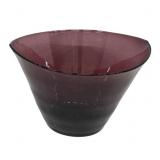 Blenko Asymmetrical Purple Glass Bowl