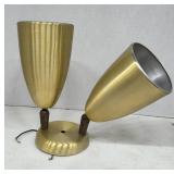 1950s Brass-Plated Double Cone Light Fixture