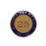 10k Gold-Filled Masonic 25-Year Pin