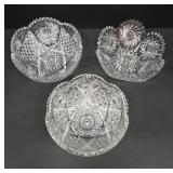 Crystal Bowls With Cut Glass Design