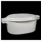 Bennington #1856 White Oval Lidded Baker
