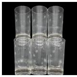 6 Etched Clear Glass Tumblers with Star Pattern