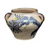 Stoneware Planter with Painted Design