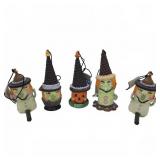 Halloween Witch and Pumpkin Ornaments Assortment