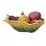 Ceramic Leaf Bowl With Assorted Ceramic Vegetables