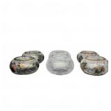 Hand Decorated Crackle Glass Votive Holders