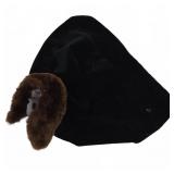 Black Velvet Dog Dracula Cape with Fur Trim