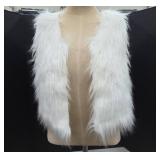 White Faux Fur Vest Medium
