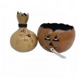 Lynn Ledbetter Signed Gourd Art Vessels