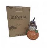Jim Shore Mini Jack-O-Lantern With Owl Figurine