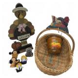 Thanksgiving Decor Assortment with Basket