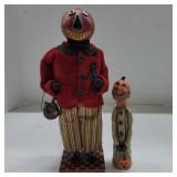 Halloween Pumpkin Figurines with Cat Bucket