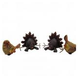 Thanksgiving Turkey and Corn Bird Figurines