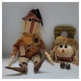 Primitive Scarecrow and Pumpkin Head Dolls