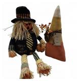 Halloween Scarecrow Plush and Candy Corn Decor