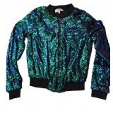 Charlotte Russe Sequin Zip-Up Jacket Small