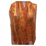 Orange Halloween Pumpkin Print 60' Scarf