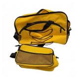 Yellow Nylon Shoulder Bag with Black Trim